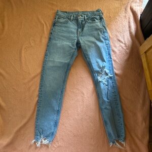 American Eagle Outfitters Light Blue Ripped Skinny Jeans